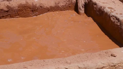 The basin to make clay into a dough Stock Footage 124591340