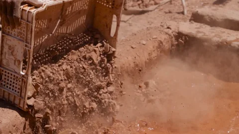 The basin to make clay into a dough Stock Footage 124591365