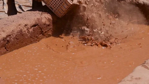 The basin to make clay into a dough Stock Footage 124591374