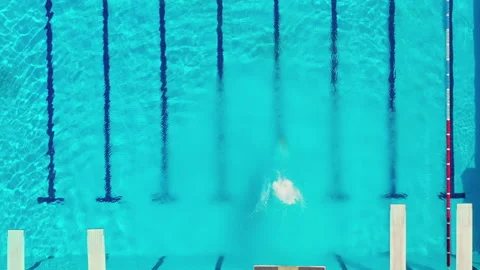 Basin. Splosh. A successful jump. Diving competition Stock Footage 235815379