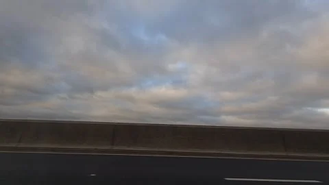 Basingstoke to Luton Motorways Cloudy Afternoon Travel on Car Stock Footage 326860940