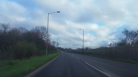 Basingstoke to Luton Motorways Cloudy Afternoon Travel on Car Stock Footage 326864424