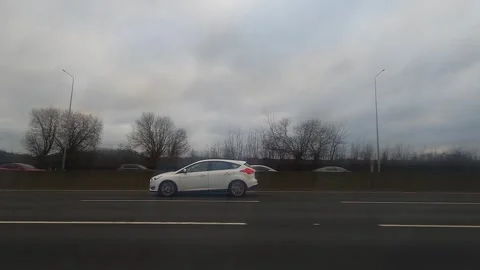 Basingstoke to Luton Motorways Cloudy Afternoon Travel on Car Stock Footage 326866605