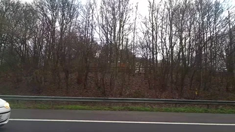 Basingstoke to Luton Motorways Cloudy Afternoon Travel on Car Stock Footage 326867538