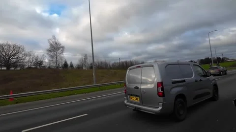 Basingstoke to Luton Motorways Cloudy Afternoon Travel on Car Stock Footage 326868772