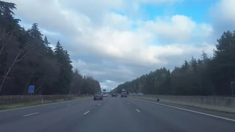 Basingstoke to Luton Motorways Cloudy Afternoon Travel on Car Stock Footage 326914810