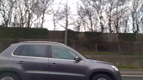 Basingstoke to Luton Motorways Cloudy Afternoon Travel on Car Stock Footage 326915566