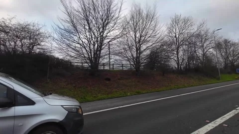 Basingstoke to Luton Motorways Cloudy Afternoon Travel on Car Stock Footage 326915714