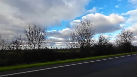 Basingstoke to Luton Motorways Cloudy Afternoon Travel on Car Stock Footage 326916301