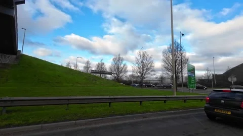 Basingstoke to Luton Motorways Cloudy Afternoon Travel on Car Stock Footage 326916305