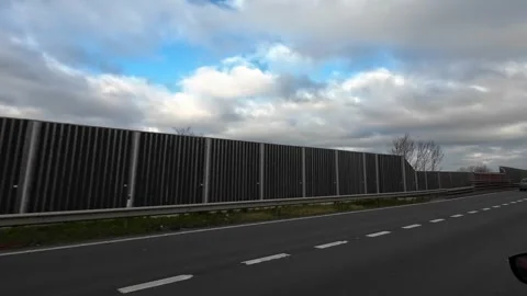Basingstoke to Luton Motorways Cloudy Afternoon Travel on Car Stock Footage 326920754