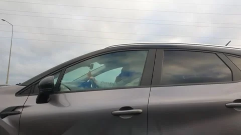 Basingstoke to Luton Motorways Cloudy Afternoon Travel on Car Stock Footage 326926910