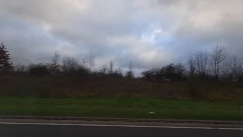 Basingstoke to Luton Motorways Cloudy Afternoon Travel on Car Stock Footage 326936858