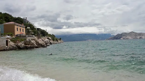 Baska bay Stock Footage 24702161