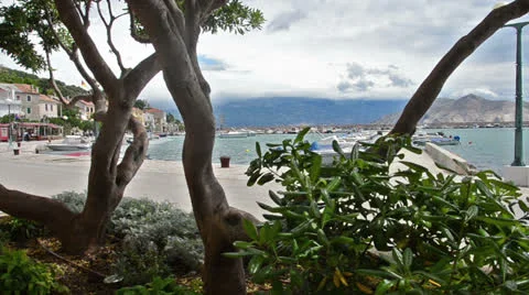 Baska promenade Stock Footage 24702397