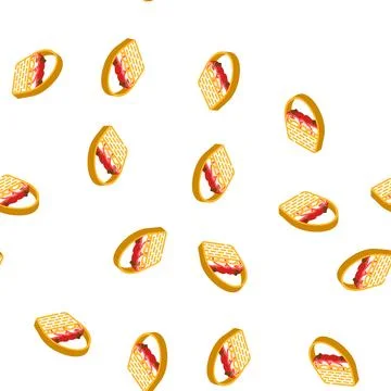 Basket apple isometric icon seamless pattern Stock Illustration