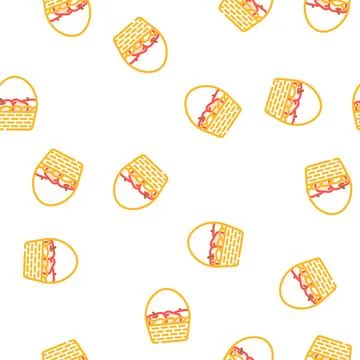 Basket apple vector seamless pattern Stockillustratie