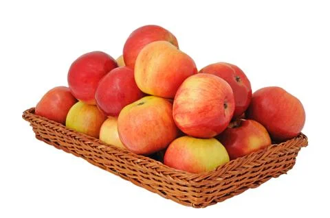 Basket with apples Stock Photos