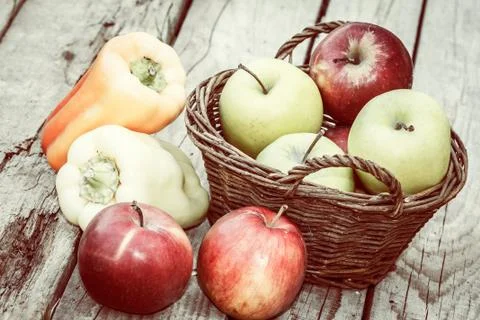 Basket of apples Stock Photos