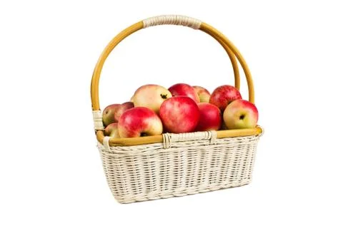 Basket with apples Stock Photos