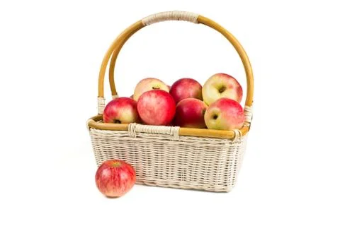 Basket with apples Stock Photos