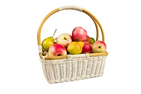 Basket with apples Stock Photos
