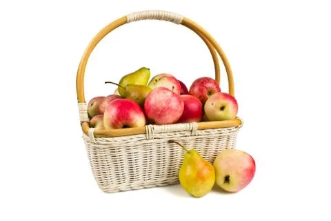 Basket with apples Stock Photos