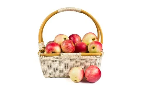 Basket with apples Stock Photos