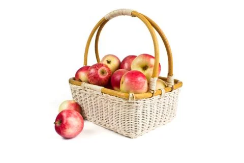 Basket with apples Stock Photos
