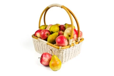 Basket with apples Stock Photos