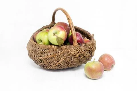 Basket of apples Stock Photos