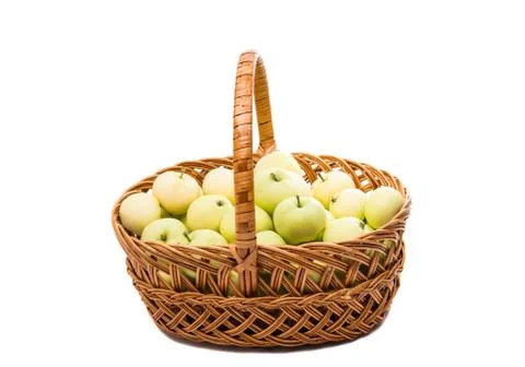 Basket with apples Stock Photos