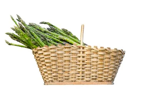 Basket with asparagus Stock Photos