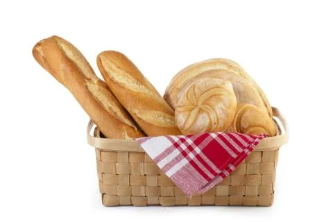 A basket of assorted bread Stock Photos