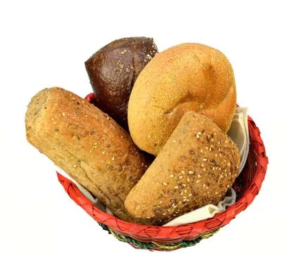 Basket of assorted rolls Stock Photos