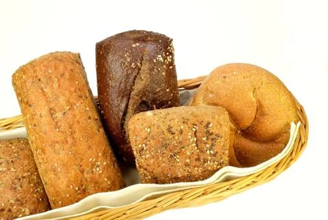 Basket of assorted rolls Stock Photos