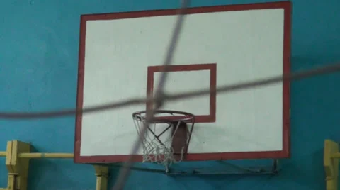 A basket-ball ball flies in a ring Stock Footage 33623675