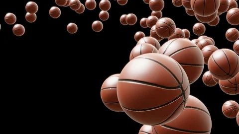 Basket ball curve falling loop Alpha channel 库存影片 97943412