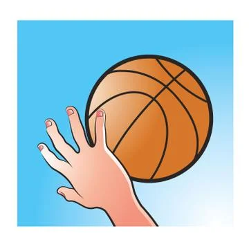Basket ball &amp; hand Stock Illustration
