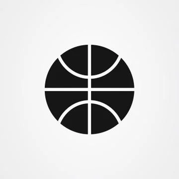 Basket ball icon symbol vector design in negative space style Stock Illustration