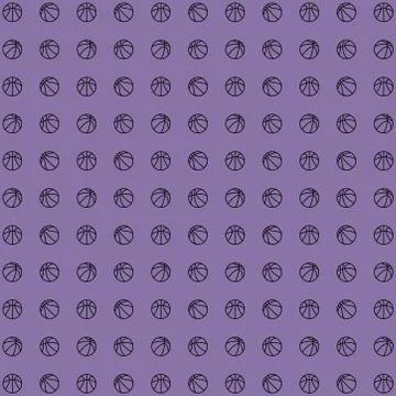 Basket ball seamless pattern on blue background, sports backdrop illustration Stock Illustration