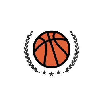 Basket ball team match competition winner logo and vector icon Stock Illustration
