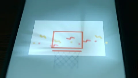 Basket ball thrown in hoop, presentation Video stock 310055967