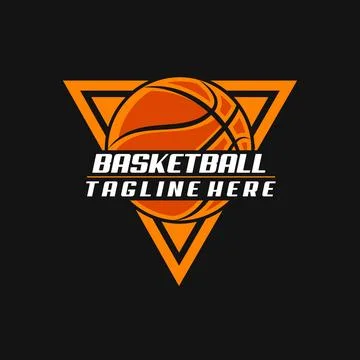 Basket ball triangle logo design vector Stock Illustration