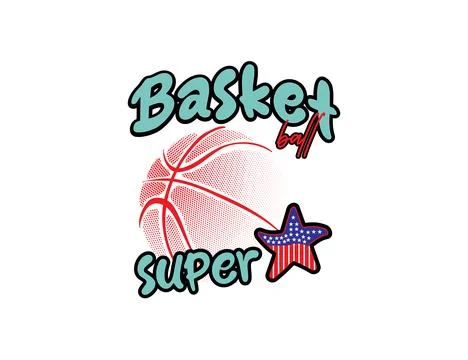 Basket ball vector design with star for print on t shirt and other use	 스톡 일러스트
