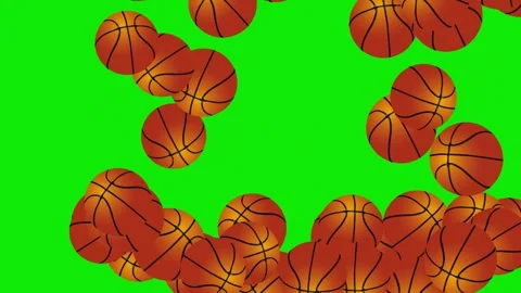 Basket balls falling on ground Stock Footage 339314893