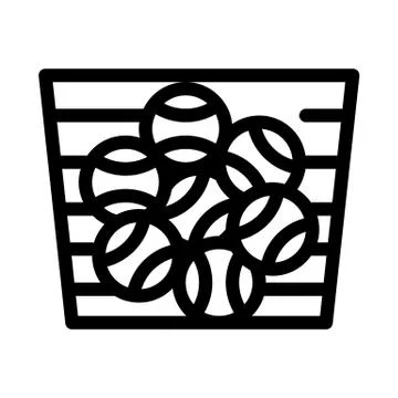 Basket With Balls Icon Vector Outline Illustration Stock Illustration