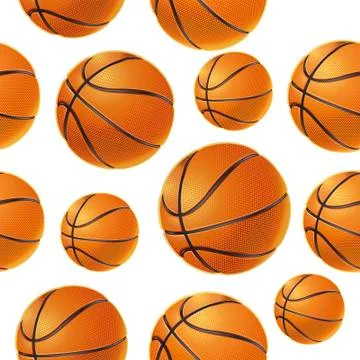 Basket balls Seamless pattern. Vector illustration Stock-Illustration