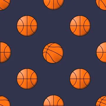 Basket balls Seamless pattern. Vector illustration 库存插图