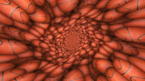 BASKET BALLS Tunnel Animation, Rendering, Background, Loop 库存影片 322150755
